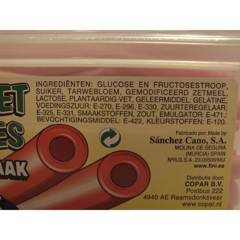 Fini Dynamiet Staafjes Aardbeismaak 250 Stck Box Fruchtgummi Erdbee