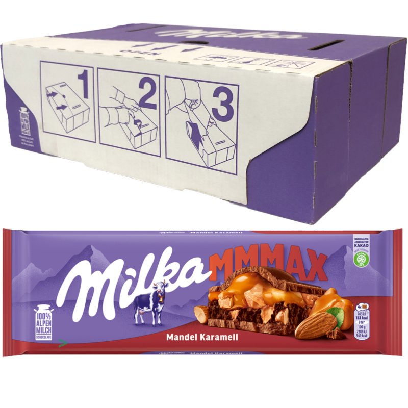 Milka Mandel Karamel Schokolade Großtafel 12er VPE 12x300g Tafel