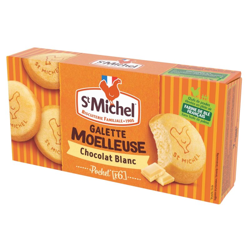 St Michel Galette Moelleuses Choco Blanc 180g Packung