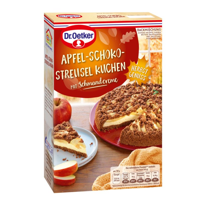 Dr Oetker Apfel Schoko Streusel Kuchen Er Pack X G Packung U