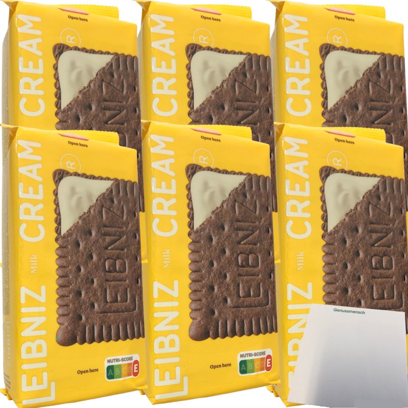 Leibniz Keks n Cream Milk Kakaokekse mit Milchcremefüllung 6er Pack