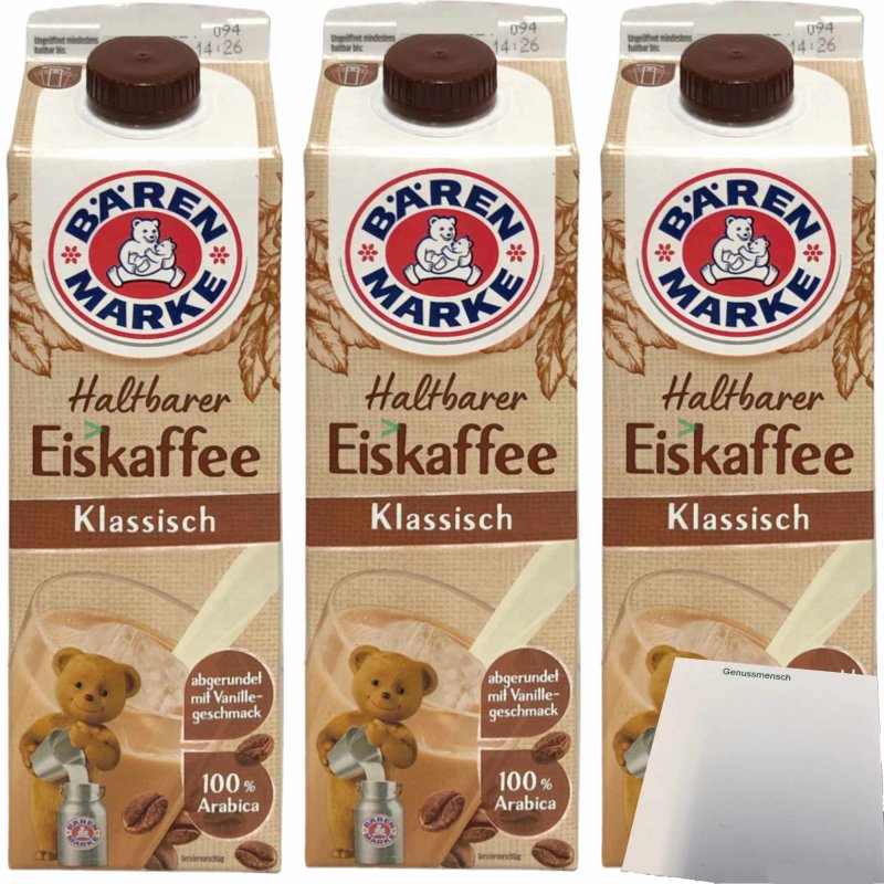 Bärenmarke Haltbarer Eiskaffee Klassisch 1 8 Fett 3er Pack 3x1 Lite