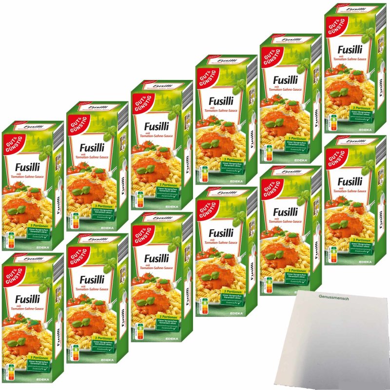 Gut Günstig Fusilli mit Tomaten Sahne Sauce 12er Pack 12x375g Packun