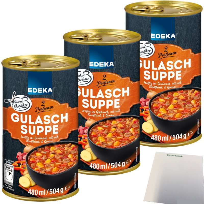 Edeka Gulaschsuppe Kr Ftig Im Geschmack Mit Viel Rindfleisch Kartoffe