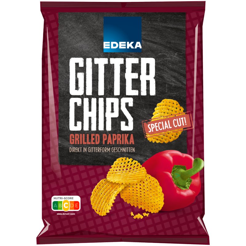 Edeka Gitterchips Grilled Paprika G Packung