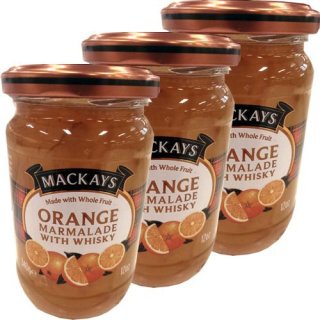 Mackays Orange Marmalade with Whisky 3 Gläse á 340g (Orangen-Marmelade mit Whiskey)