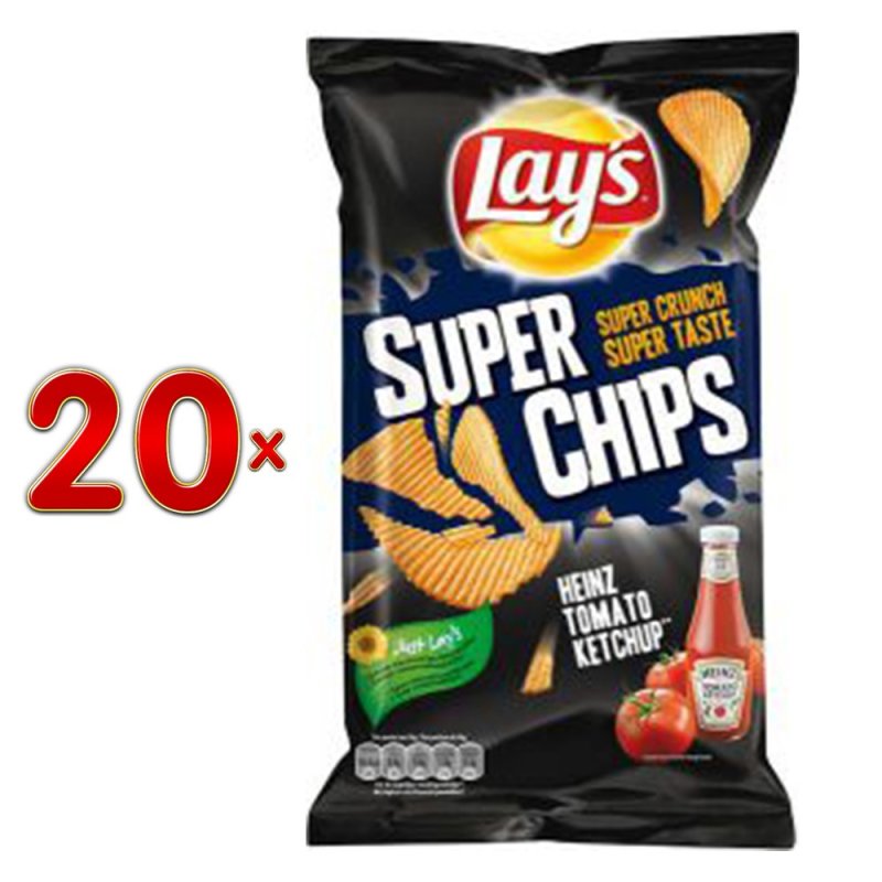 Lays Super Chips Heinz Tomaten Ketchup 20 X 200g Karton Riffel Chips 5614