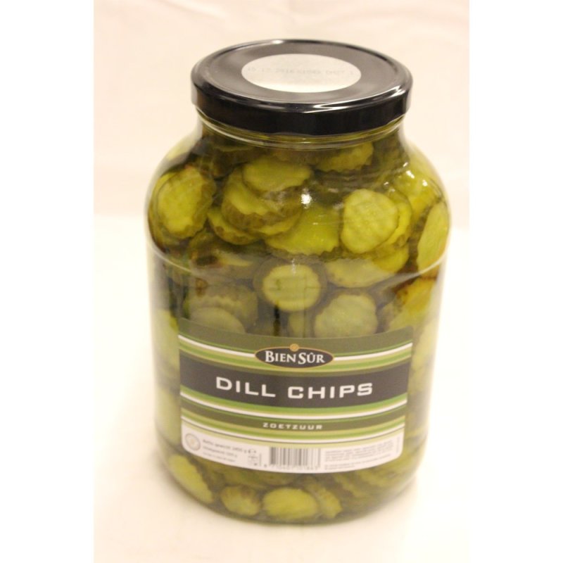 Bien Sûr Dill Chips Zoetzuur 2450g Glas (Süß-saure Dillgurken scheibe