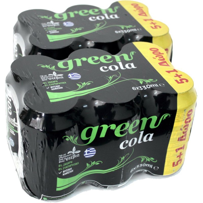 Green Cola 2 Packs á 6 x 0,33l Dose eingeschweißt (12 Dosen Stevia Co