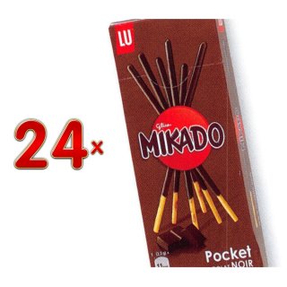 LU Mikado Pocket Chocolat Noir 24 x 39g Packung (Mikado mit dunkler Schokolade)