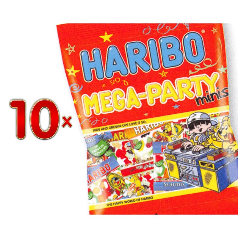 Haribo Mega Party Mini Mix Sachet 10x200g Packung