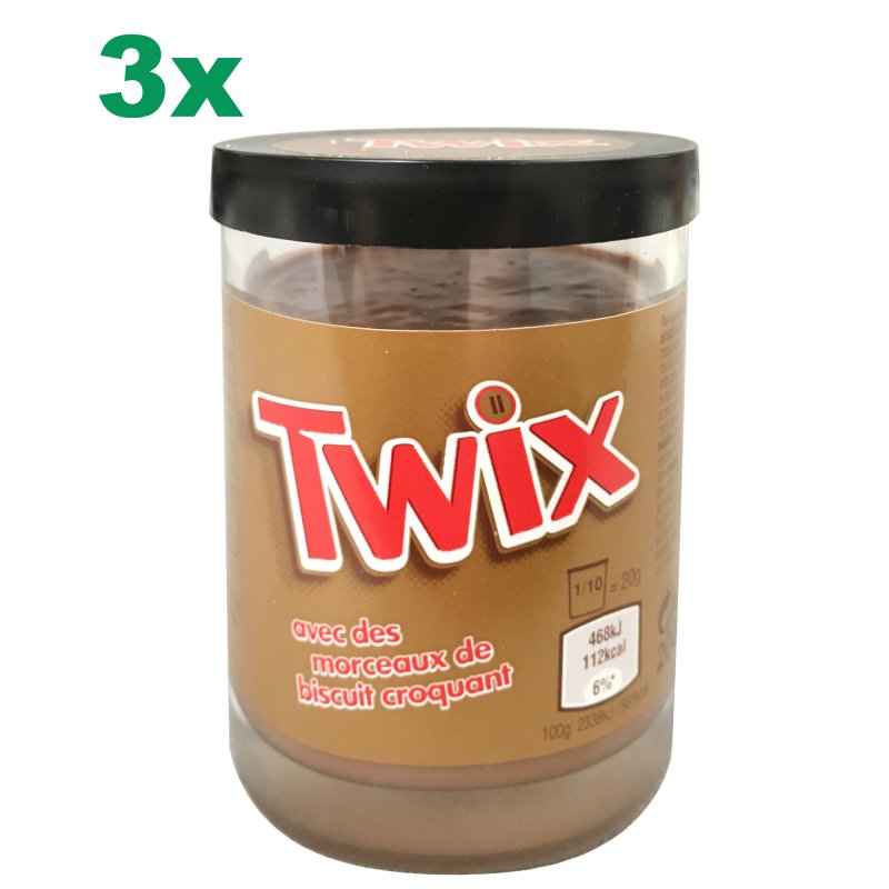 Twix Brotaufstrich mit knusprigen Keksstücken (3x200g Glas)