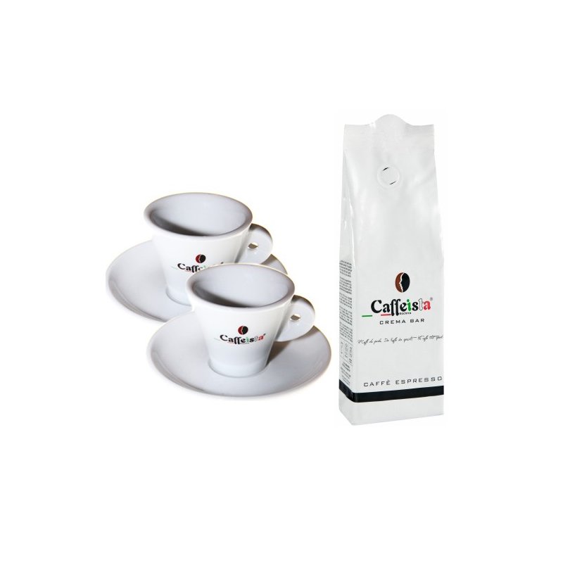 Kaffeebohnen Caffeista "Crema Bar" Caffe Espresso, 250 G + Espresso S