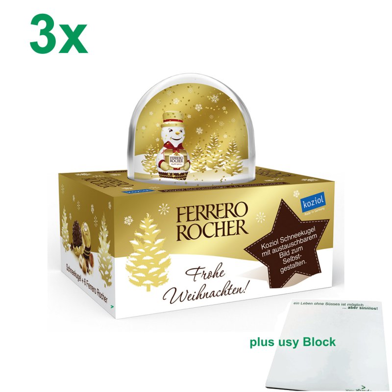 Ferrero Rocher Schneekugel Mit 6 Pralinen 3er Set