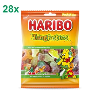 Haribo Tangfastics Sachet 28 x 75g Packung (saurer Fruchtgummi-Mix)