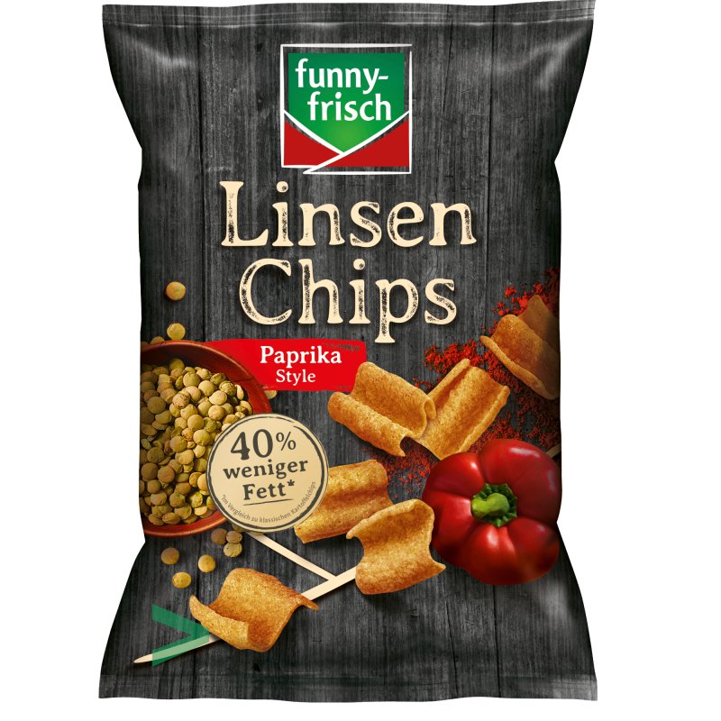 funny frisch Linsen Chips Paprika Style mit pflanzlichem Protein 90g