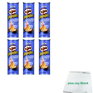Pringles Parmesan & Roasted Garlic 6er Pack (6x158g) + usy Block