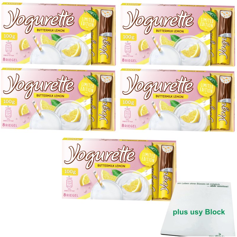 Yogurette Buttermilk Lemon Limited (5x100g Pack Riegel 8 Edition 5er