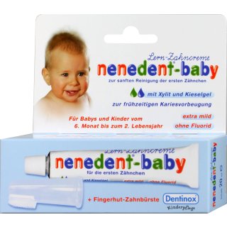Nenedent Baby Zahnpflege-Lernset mit Fingerhut-Zahnbürste  20ml