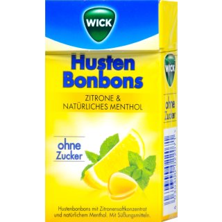 Wick Zitrone und Natürliches Menthol Box Zuckerfrei  46g