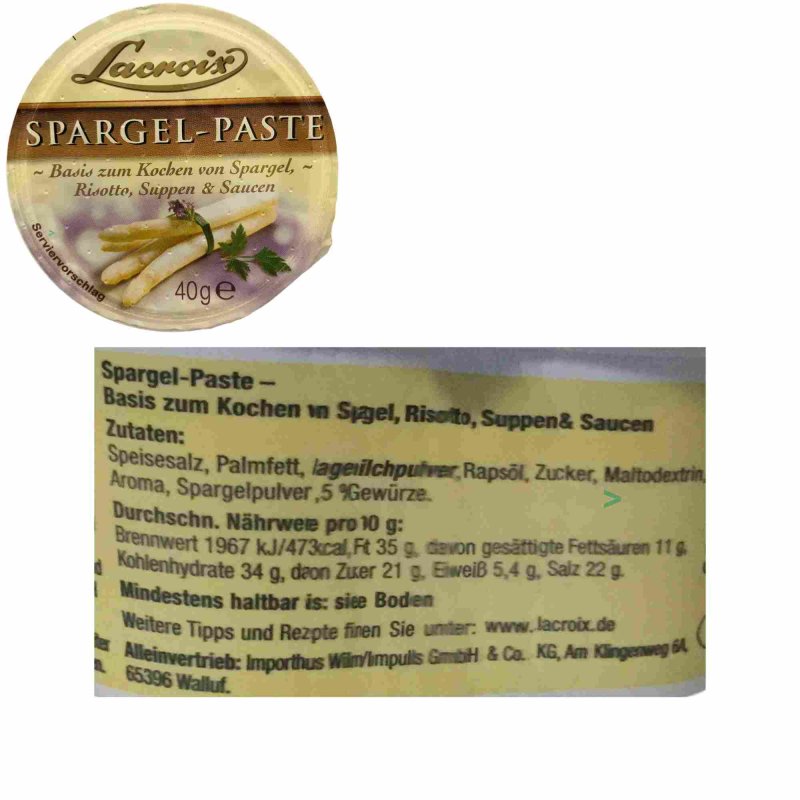 Lacroix Spargel Paste 6er Pack (6x40g Becher) + usy Block