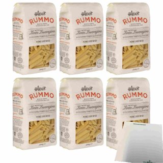 Rummo Lenta Lavorazione No.59 Penne Lisce 6er Pack (6x500g Packung Rundnudeln) + usy Block