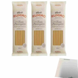 Rummo Lenta Lavorazione No.13 Linguine 3er Pack (3x500g Packung Linguini) + usy Block