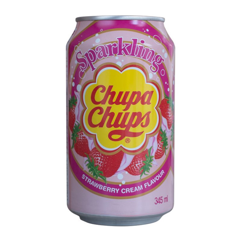 Chupa Chups Sparkling Strawberry And Cream Flavour 345ml Dose