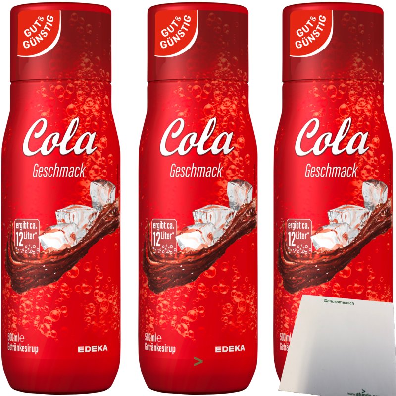 Gut & Günstig Cola Getränkesirup 3er Pack (3x500ml Flasche) + usy