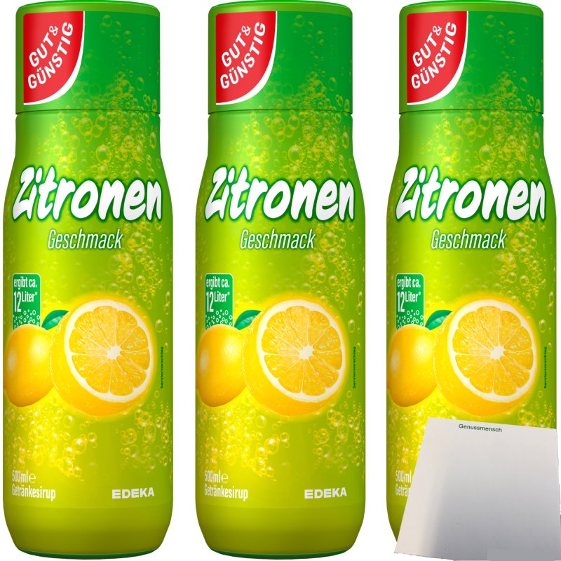 Gut And Günstig Zitrone Getränkesirup 3er Pack 3x500ml Flasche Usy 6218