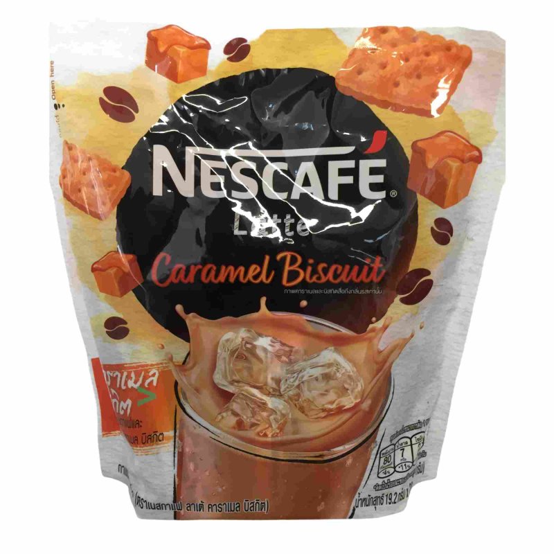 Nescafé Latte Caramel Biscuit Coffee Mix 192g X 20 Sticks 384g Pack