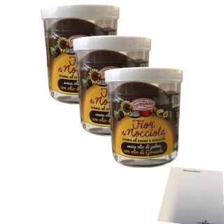 Gandola Fior di nocciola 3er Pack (3x200g Glas Haselnuss-Kakao Creme) + usy Block