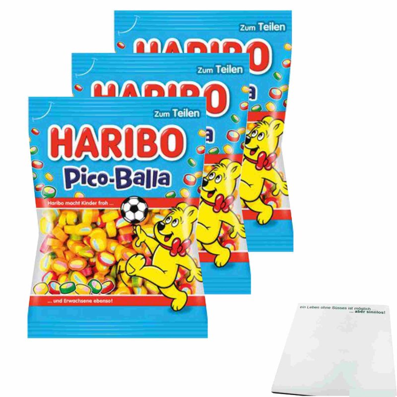 Haribo Pico-Balla 3er Pack (3x160g Packung) + usy Block