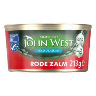 Wilde rode zalm in water, MSC 6 blikken x 213 gram