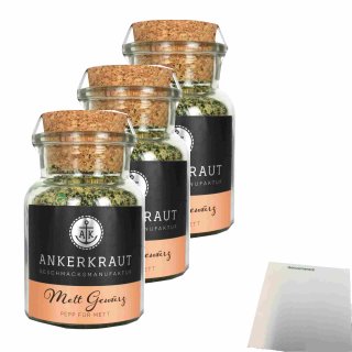 Ankerkraut Mett Gewürz 3er Pack (3x85g Glas) + usy Block