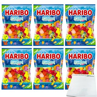 Haribo Happy Seafari 6er Pack (6x200g Packung) + usy Block
