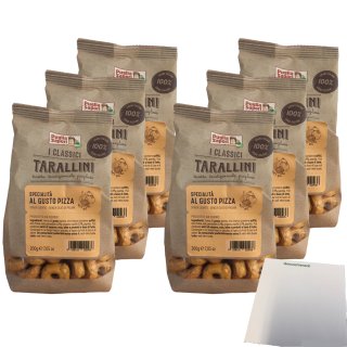 Puglia Sapori Taralli Gebäck mit Pizza Geschmack 6er Pack (6x200g Beutel) + usy Block