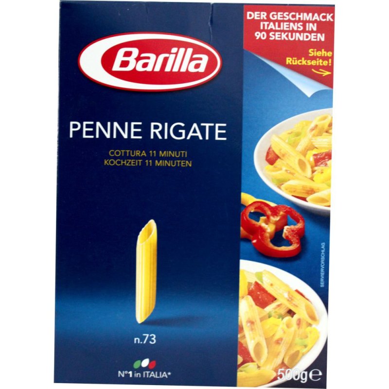 PATES BARILLA N°73 PENNE RIGATE 1KG