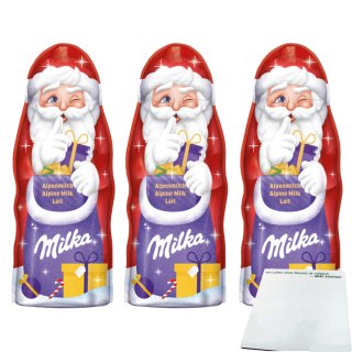 Milka Weihnachtsmann Alpenmilch Schokolade 3er Pack (3x90g) + usy Block MHD 31.03.2023 Sonderpreis