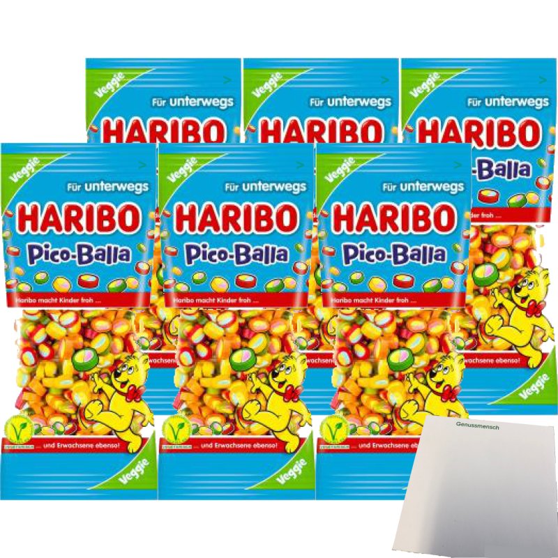 Haribo Pico-Balla Veggie 6er Pack (6x65g) + Usy Block