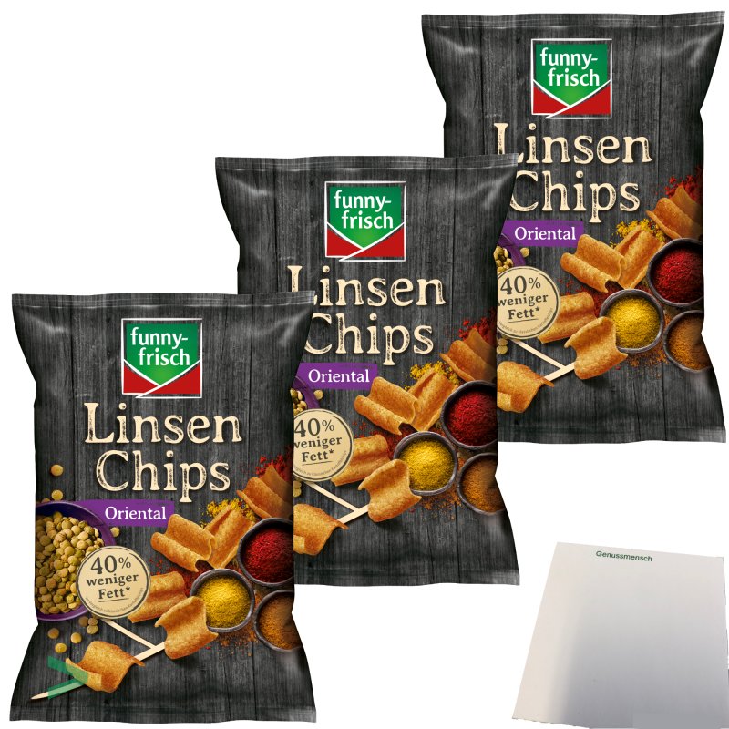 Funny Frisch Linsenchips Chips Oriental 40% weniger Fett 3er Pack (3x