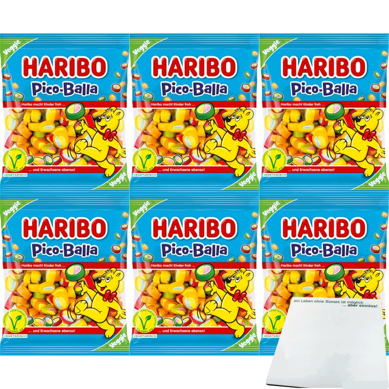 Haribo Pico-Balla 6er Pack (6x160g Packung) + usy Block