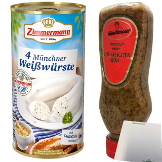 Zimmermann 4 Münchner Weißwürste 530g + Händlmaier Süßer Senf 225ml usy Block