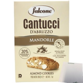 Falcone Cantuccini alla Mandorla Mandelgebäck 1er Pack (1x200g Packung) + usy Block