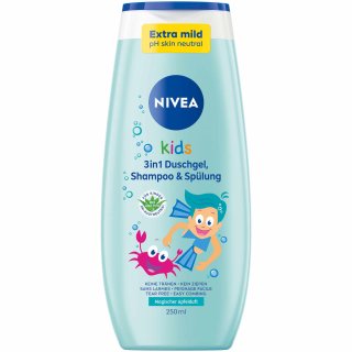NIVEA kids 3 in 1 Duschgel,Shampoo & Spülung Magischer Apfelduft (250 ml)