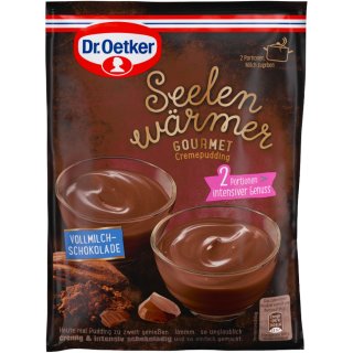 Dr. Oetker Seelenwärmer Gourmet Vollmilch Schokolade Puddingpulver (90g Packung)