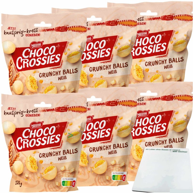 Nestle Choco Crossies Crunchy Balls Weiss 6er Pack (6x200g Packung)