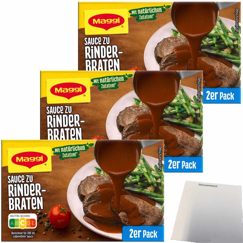 Maggi Sauce zu Rinderbraten ergibt 6x250ml (3x58g Multipack) + usy Bl