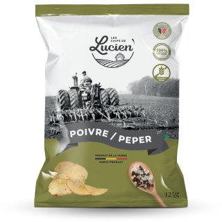 Les Chips de Peper Kartoffelchips mit Pfeffer 125g MHD 01.04.2023 Restposten Sonderpreis