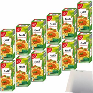 Gut&Günstig Fusilli mit Tomaten-Sahne-Sauce 12er Pack (12x375g Packung) + usy Block